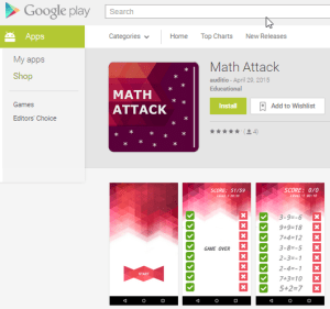 Math Attack on Google Play store
